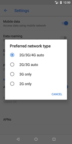 Select your preferred option