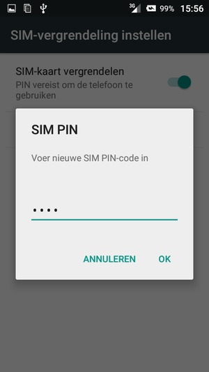 Voer uw Nieuwe SIM PIN-code in en selecteer OK