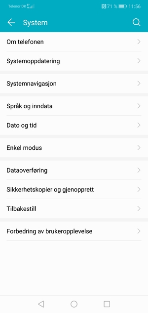 Velg Sikkerhetskopier og gjenopprett