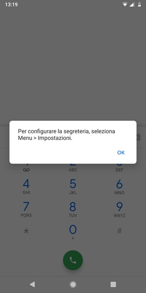 Se la segreteria telefonica non è configurata, seleziona OK