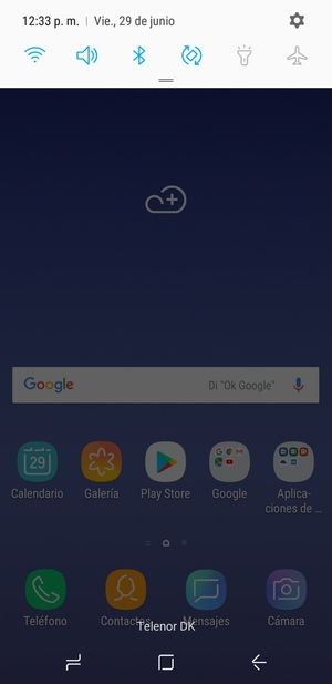 Deslice hacia abajo el menú superior de nuevo