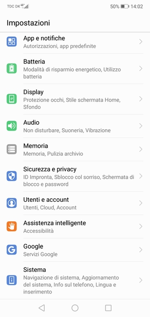 Scorri e seleziona Sicurezza e privacy