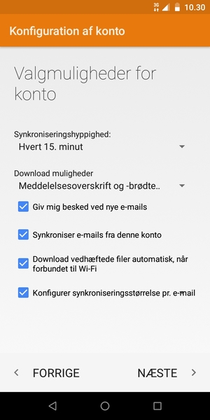 Vælg NÆSTE