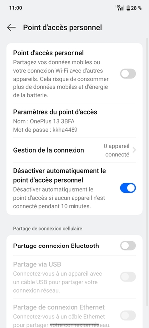 Sélectionnez Paramètres du point d'accès