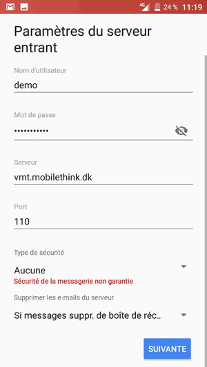 Sélectionnez SUIVANTE