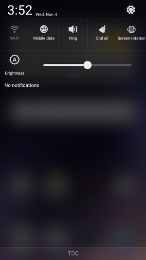 Slide down the top menu again