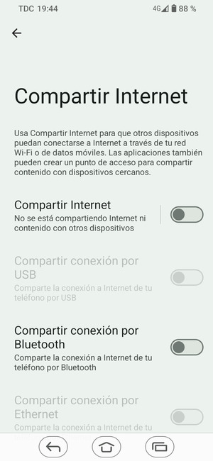 Seleccione Compartir Internet