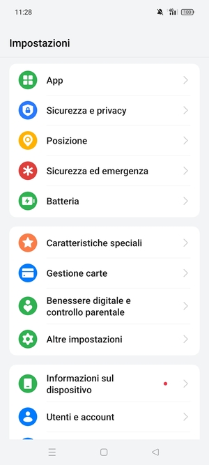 Scorri e seleziona Sicurezza e privacy