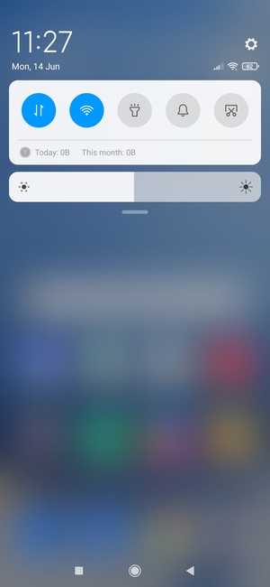 Slide down the top menu again