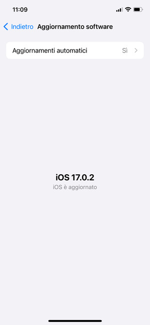 Se il tuo iPhone è aggiornato, vedrai la schermata seguente.