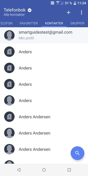 Velg menyknappen