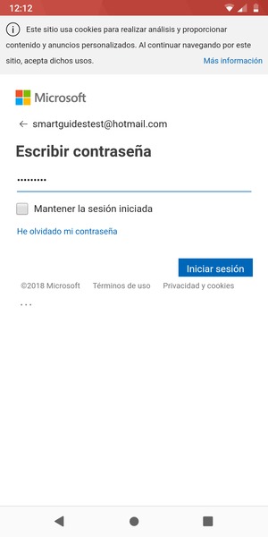 Introduzca su contraseña y seleccione Iniciar sesión