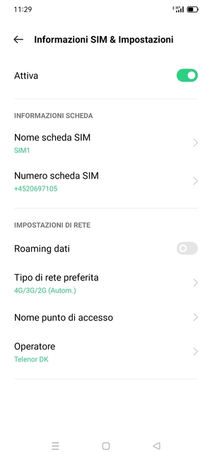 Seleziona Nome punto di accesso