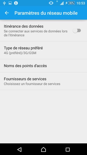 Sélectionnez Noms des points d'accès