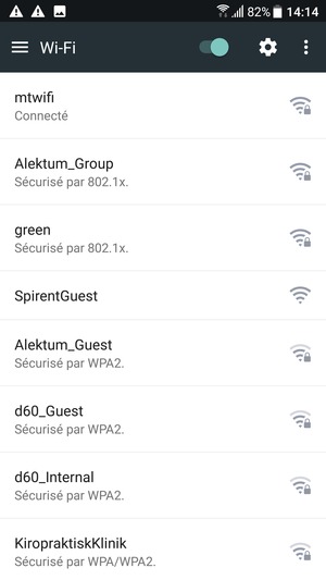 Vous êtes maintenant connecté au réseau Wi-Fi