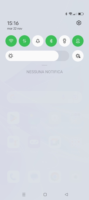 Scorri nuovamente verso il basso il menu in alto