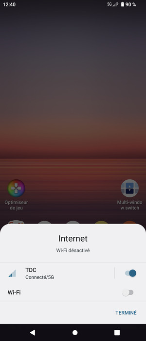Sélectionnez TERMINÉ