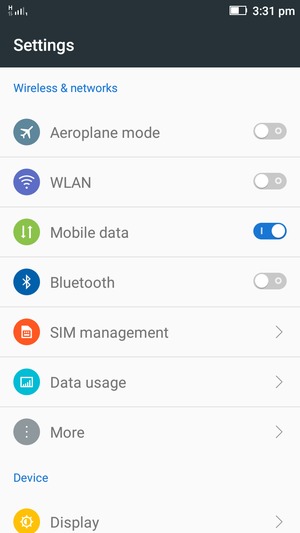 If you see this screen, select Mobile data