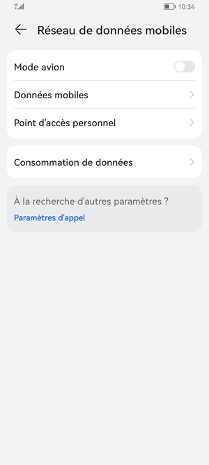 Sélectionnez Données mobiles