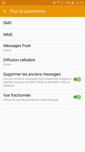 Sélectionnez SMS