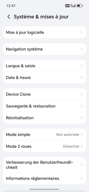Sélectionnez Sauvegarde & restauration