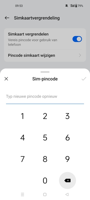 Bevestig uw nieuwe sim-pincode en selecteer OK