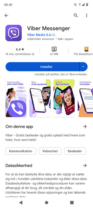 Vælg Installer