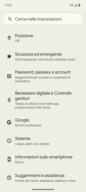 Scorri e seleziona Sistema