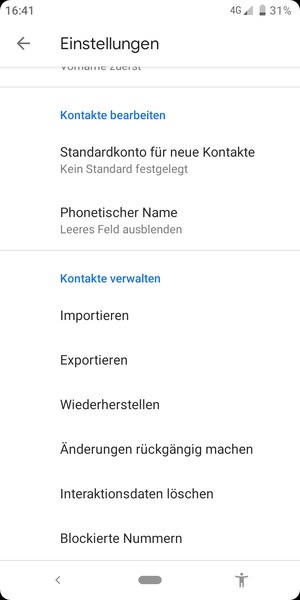 Scrollen Sie und wählen Sie Importieren