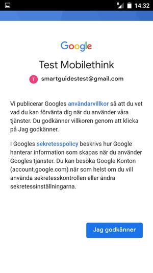 Välj Jag godkänner