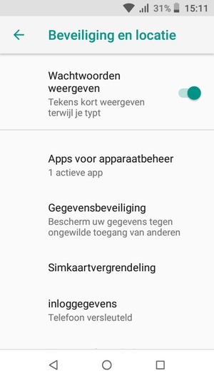 Scroll naar en selecteer Simkaartvergrendeling