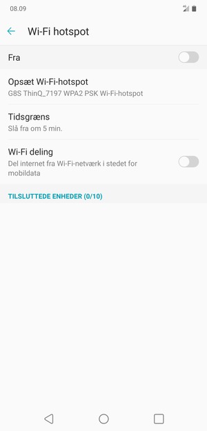 Vælg Opsæt Wi-Fi-hotspot