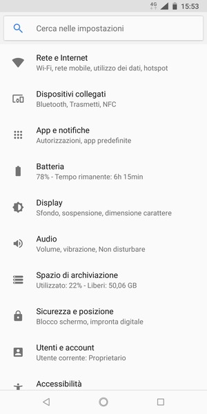 Seleziona Rete e Internet