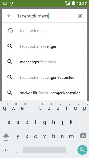 Geben Sie den Namen der App ein und wählen Sie Suche