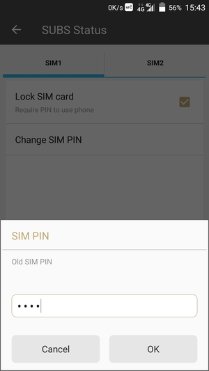 Enter your Old SIM PIN and select OK