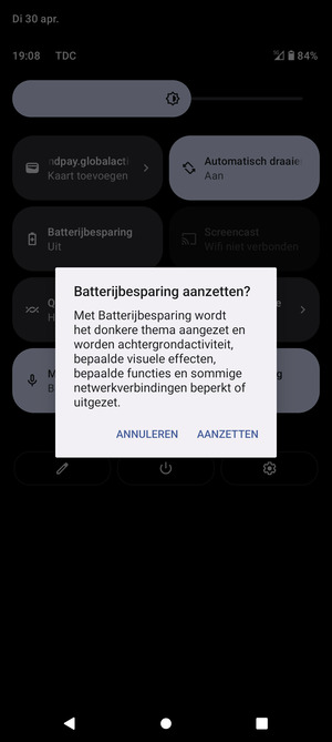 Selecteer AANZETTEN
