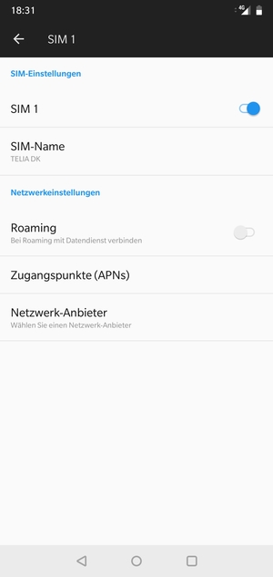 Um das Netzwerk zu wechseln, falls Probleme auftreten, wählen Sie Netzwerk-Anbeiter