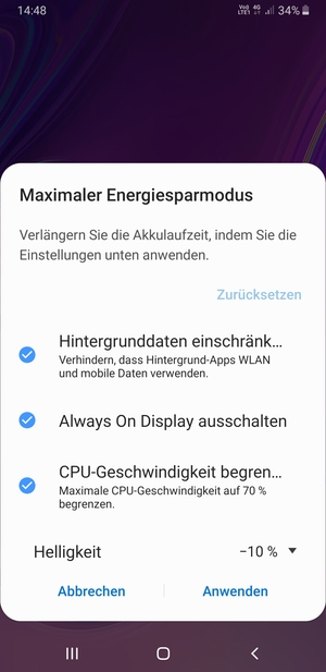 Wählen Sie Anwenden