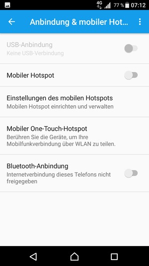 Schalten Sie Mobiler Hotspot ein