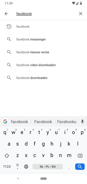 Voer de app-naam in en selecteer Zoeken