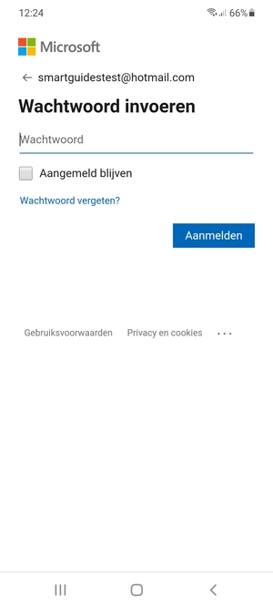 Voer uw wachtwoord in en selecteer Aanmelden 
