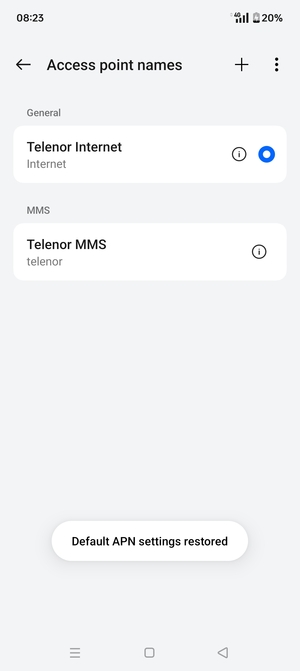 Select New APN