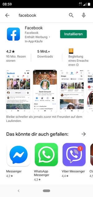 Wählen Sie die App