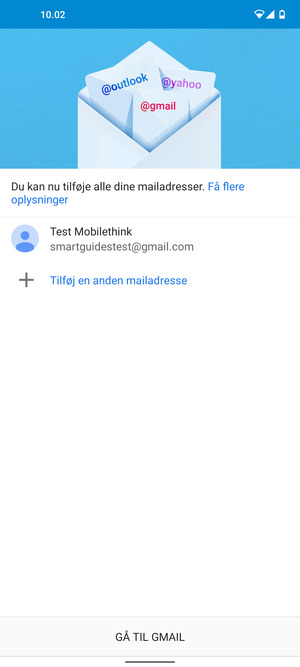Vælg GÅ TIL GMAIL