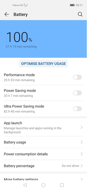 To enable Ultra power saving, turn on Ultra Power Saving mode
