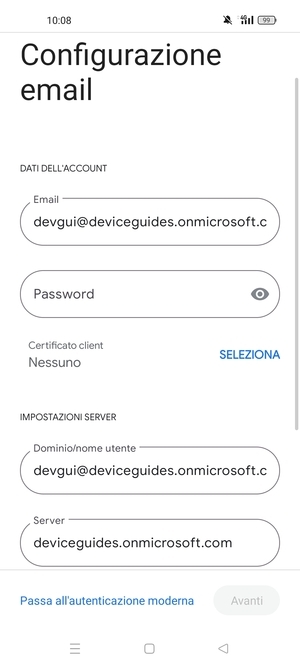 Inserisci la tua password