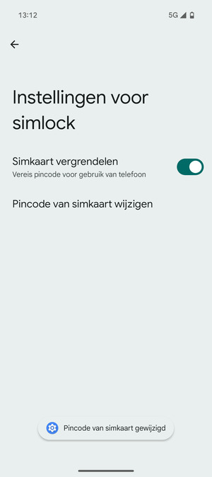 Uw SIM-pincode is gewijzigd