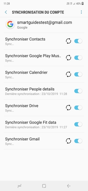 Vos informations seront synchronisées