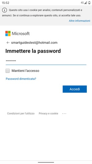 Inserisci la tua password e seleziona Accedi
