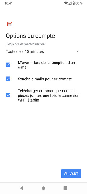 Sélectionnez SUIVANT